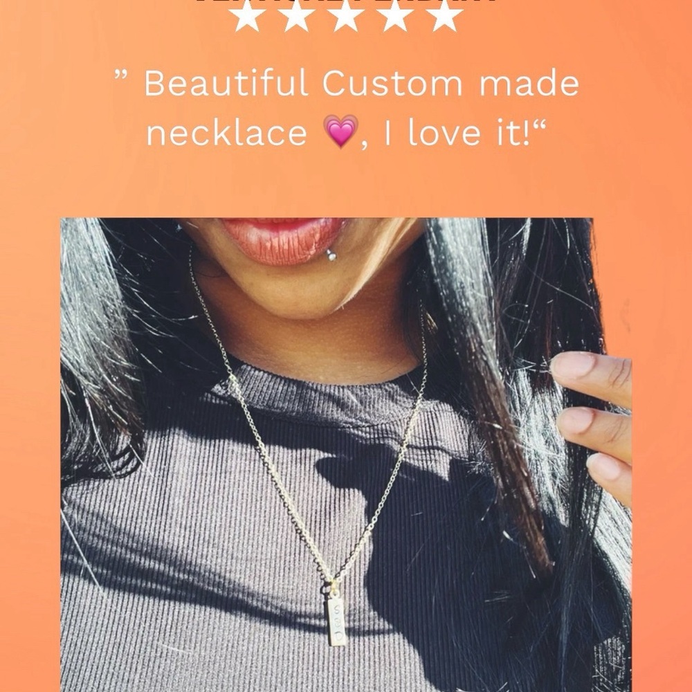 Vertical Bar initials necklace Custom